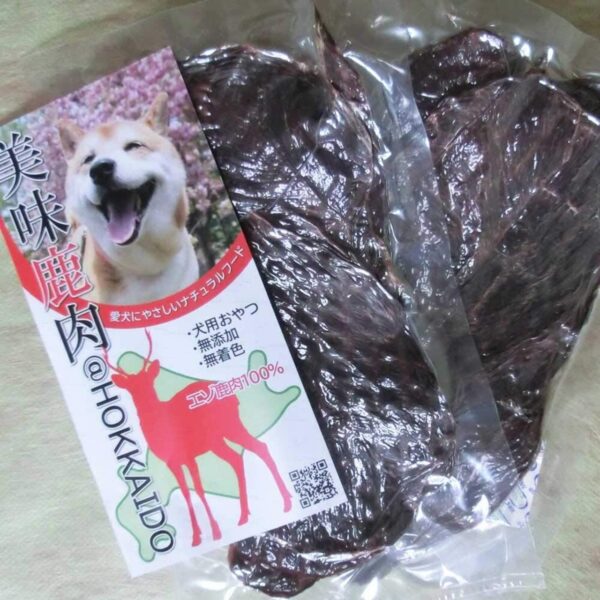 [美味鹿肉] 犬用エゾ鹿ジャーキー 140g（70g×２）部位：もも肉 - 画像 (3)